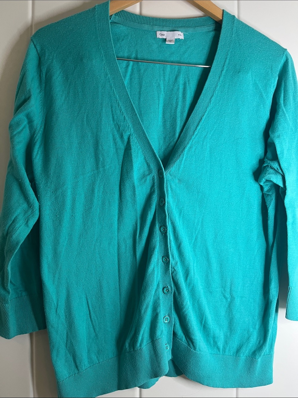 GAP Turquoise Open-Front Cardigan - Picture 3 of 5